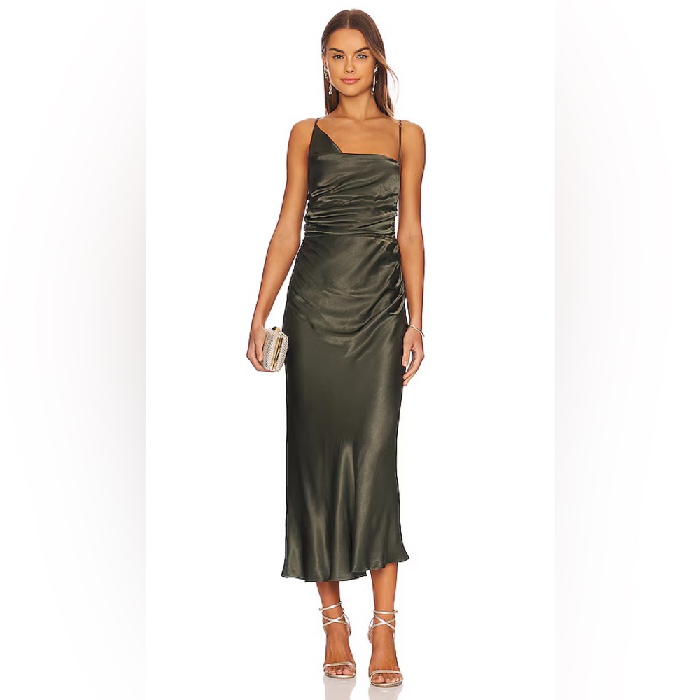 Shona Joy Olive Green Midi Dress